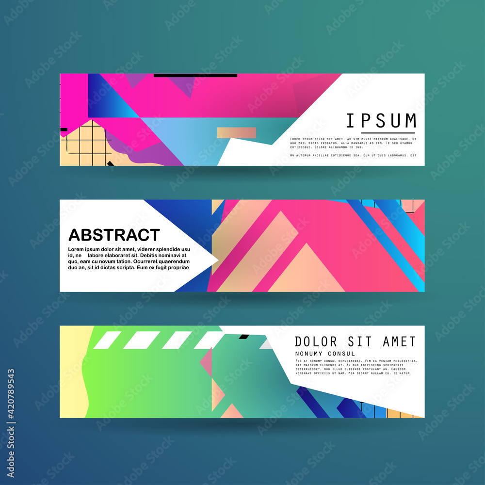 Fototapeta premium Vector horizontal banner template, abstract design