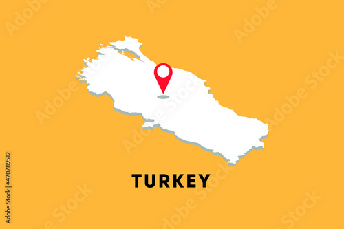 Turkey Isometric map with location icon vector illustration design.