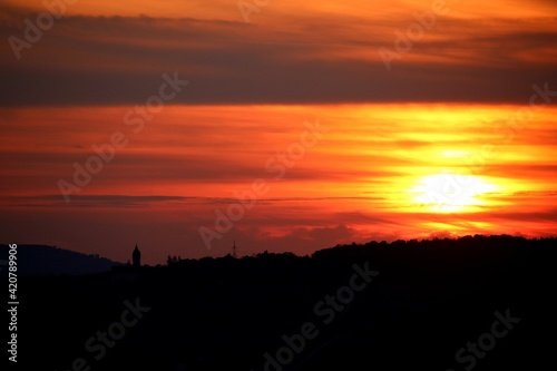sunset in a city of Baden-Württemberg 