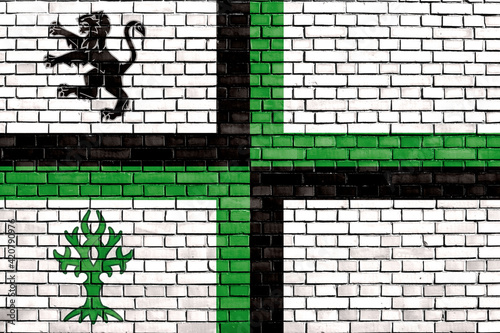 flag of Bloxwich painted on brick wall photo