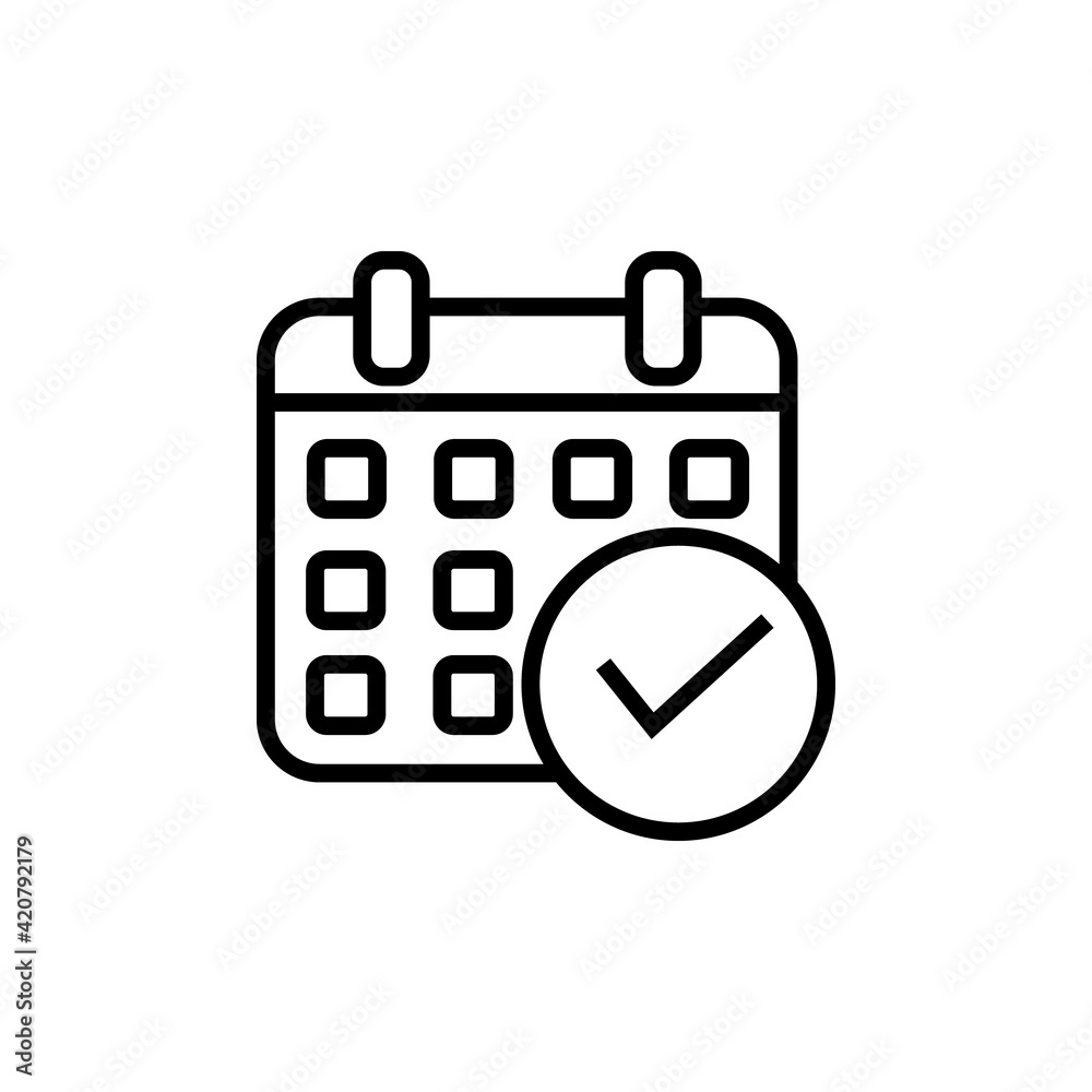 Thin line calendar icon for mobile concepts and web apps.. Thin line calendar icon for mobile concepts and web apps..