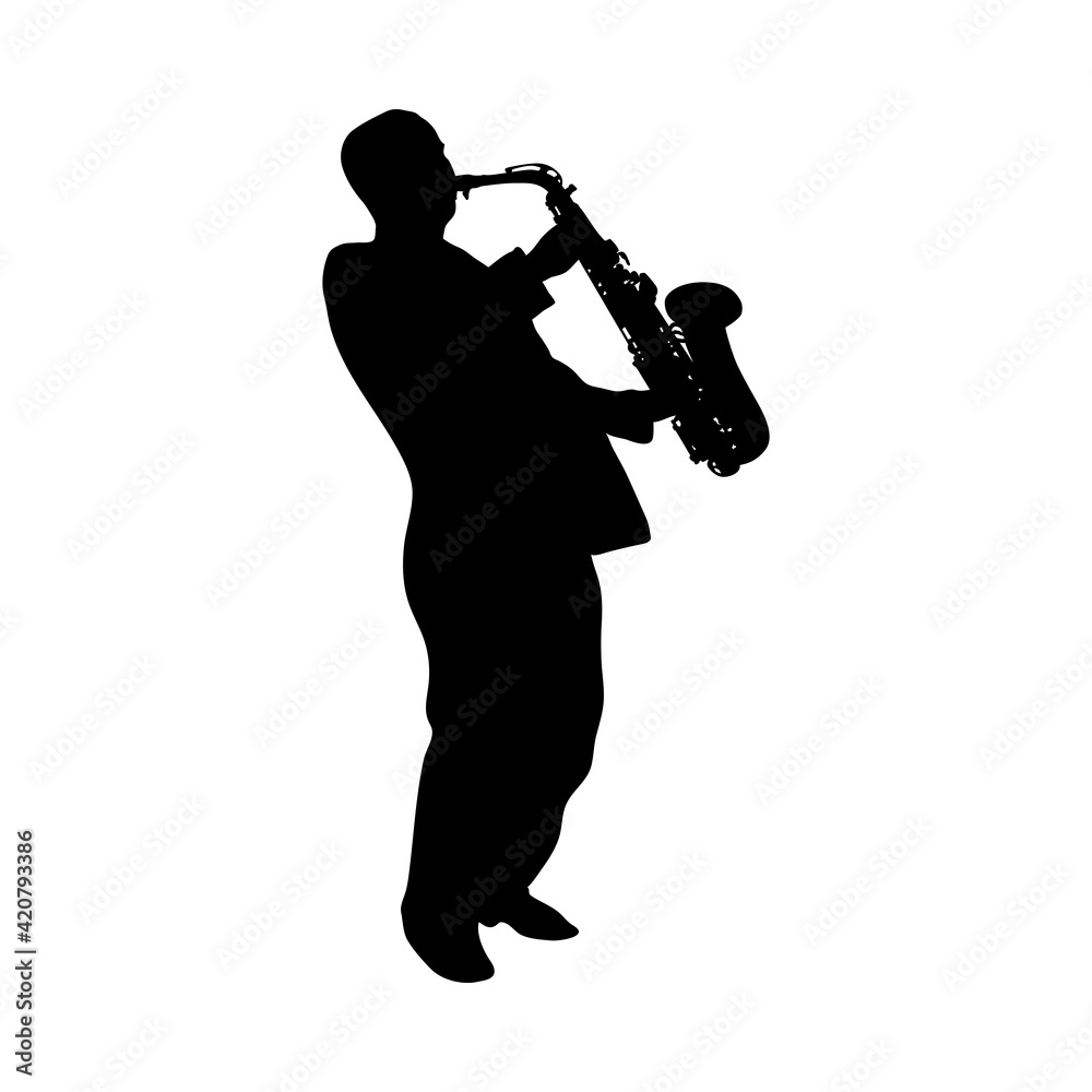 Fototapeta premium Saxophonist Silhouette