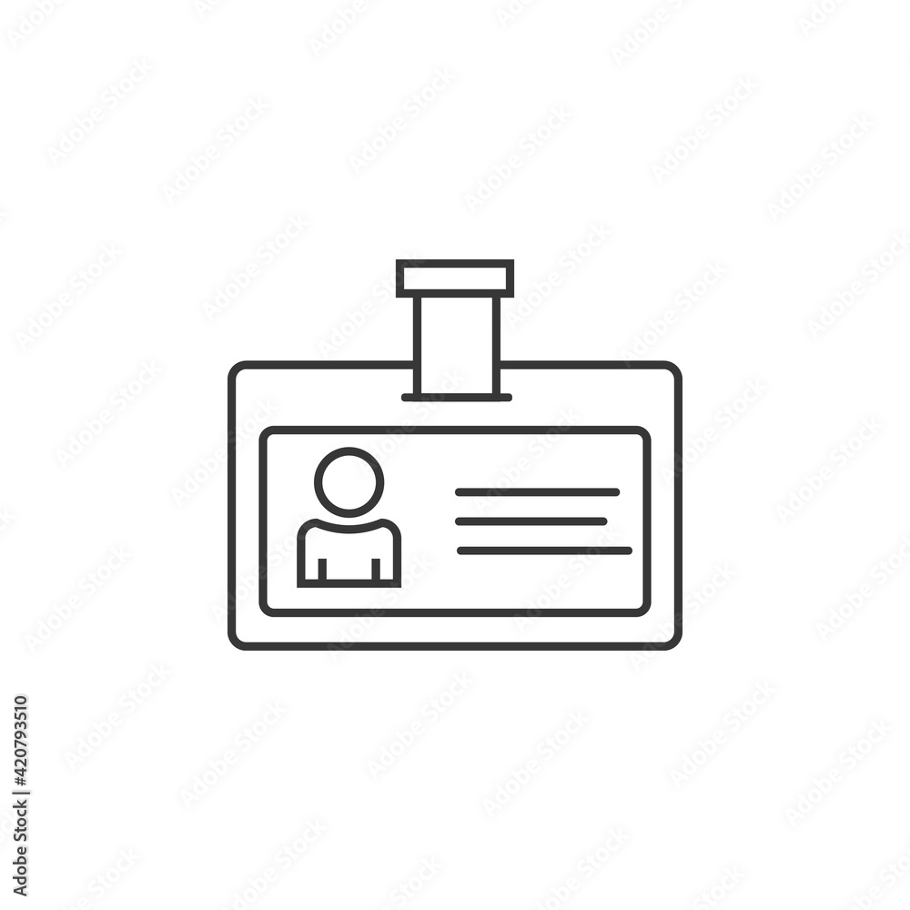 User badge outline icon. linear style sign for mobile concept and web design. Id card simple line vector icon. Symbol, logo illustration. User badge outline icon. linear style sign for mobile concept and web design. Id card simple line vector icon. Symbol, logo illustration.