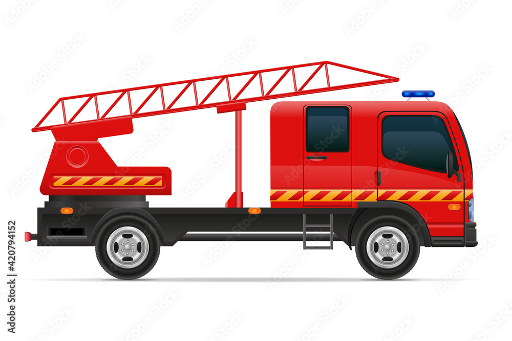 fire engine car vehicle vector illustration