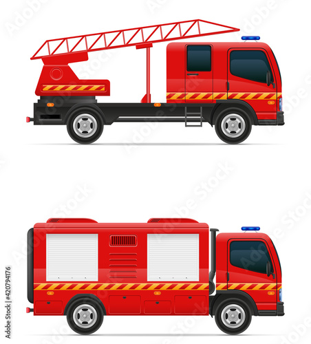 fire engine car vehicle vector illustration