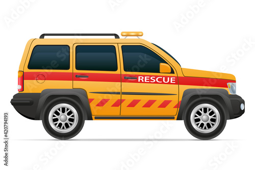 rescue lifeguard car vehicle vector illustration