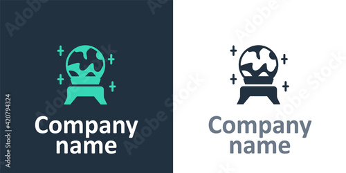 Logotype Magic ball icon isolated on white background. Fortune teller. Crystal ball. Logo design template element. Vector