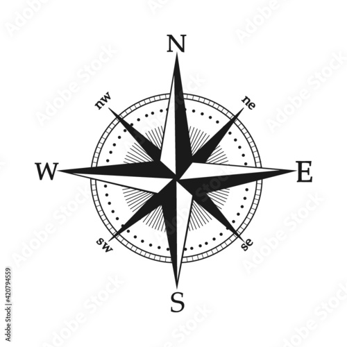 illustration of compass rose vektor