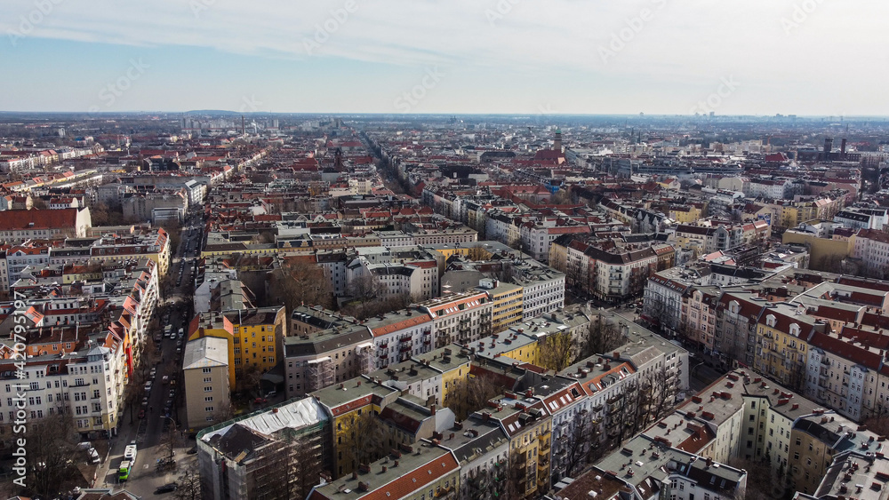 Beautiful city of Berlin from above - aerial view - urban photography