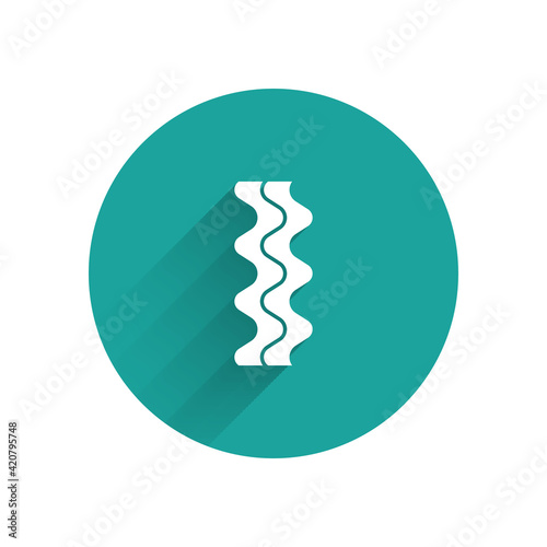 Paper cut Bacon stripe icon isolated on blue background. Paper art style. Vector