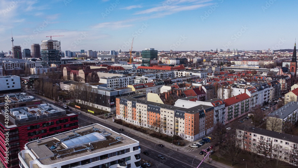 Obraz premium Beautiful city of Berlin from above - aerial view - urban photography