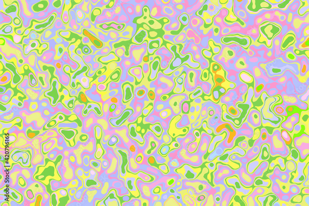 Abstract Liquid Background. Green, yellow, pink colors.