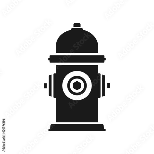 Fire hydrant icon. Black, minimalist icon isolated on white background. Fire hydrant simple silhouette. Web site page and mobile app design vector
