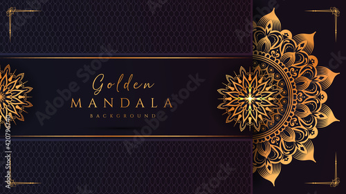 Ornamental luxury mandala background with golden arabesque pattern arabic islamic east style.decorative mandala design