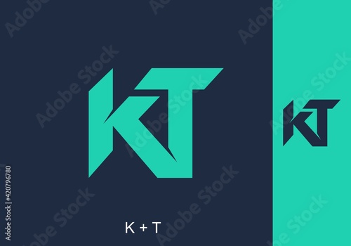 Blue and tosca color of KT initial letter
