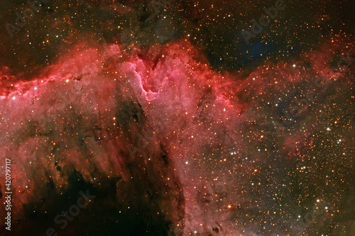 Fototapeta Naklejka Na Ścianę i Meble -  Galaxy in red colors. Elements of this image were furnished by NASA.