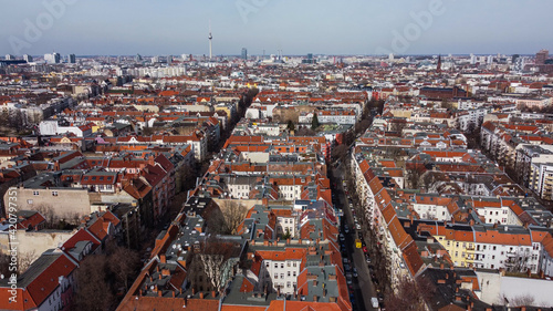 The residential areas in Berlin Neukoelln - aerial view - urban photography