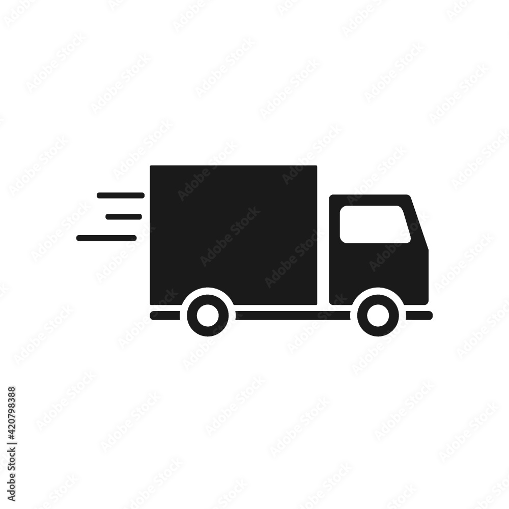 Fast shipping delivery truck icon.