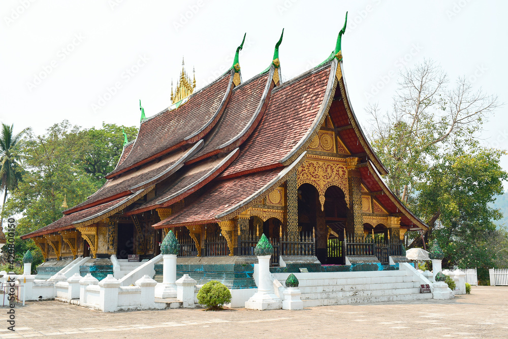 Phra Ubosot in Luang Prabang,  Buddhist, World Heritage City,laos PDR 2021