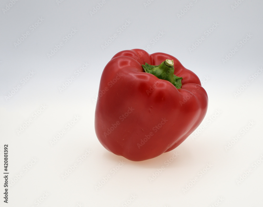 Red Bell Pepper fruit Capsicum annuum, a popular and healthy food filled with vitamins and low calorie