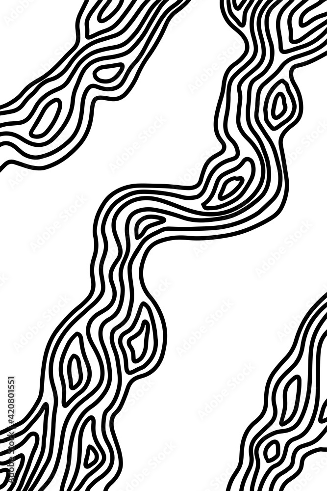Black and white abstract template. Vector illustration.