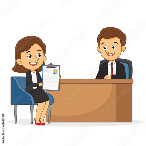 Job Interview with Boss, Hiring New Office Worker