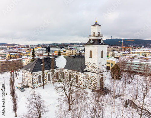 Kuopio Cathedral in winter 
