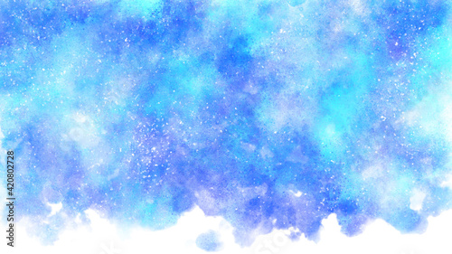 青 水色の水彩の筆の跡 背景素材 テクスチャ Stock Illustration Adobe Stock
