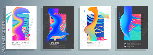 Artistic covers design. Creative colors backgrounds. Trendy futuristic design