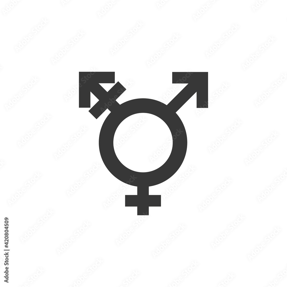 Transgender male with female Icon Flat Style Isolated Vector Transgender male with female Icon Flat Style Isolated Vector