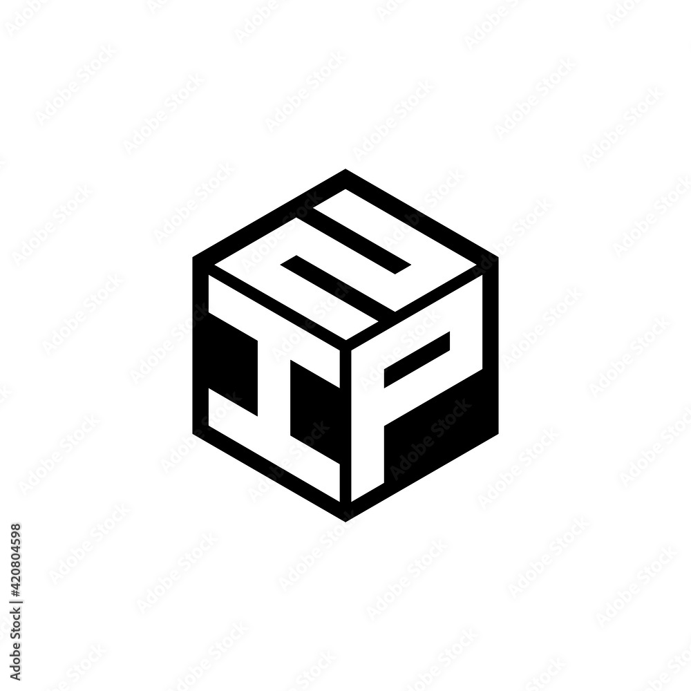IPN letter logo design with white background in illustrator, cube logo ...