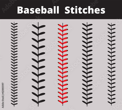 Baseball Stitches on a white background , vector design