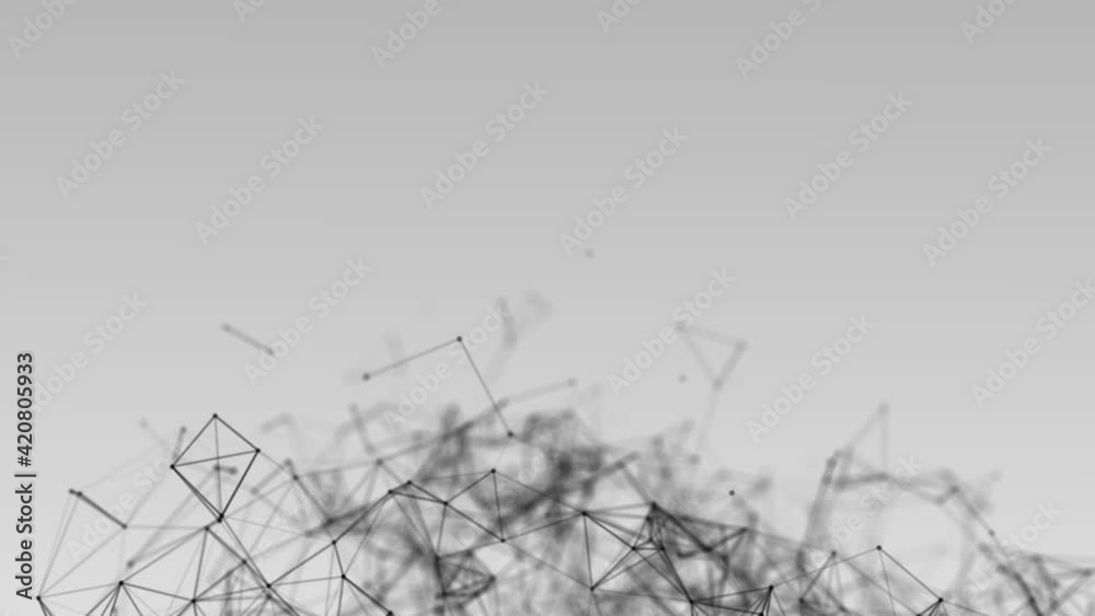 Abstract Plexus Geometrical Background Loop/ 4k animation of an abstract technology background with moving lines and dots for network digital data concept and communication seamless looping