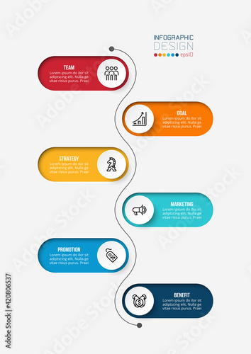 Timeline chart business infographic template.