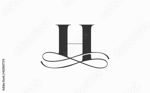 initial letter H luxury logo monogram design element