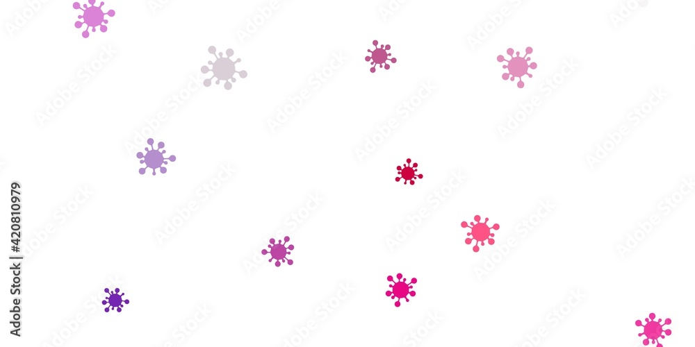 Light purple, pink vector template with flu signs.