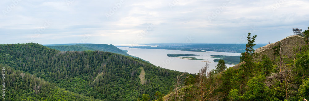 Panoramic view of Zhiguli mountains