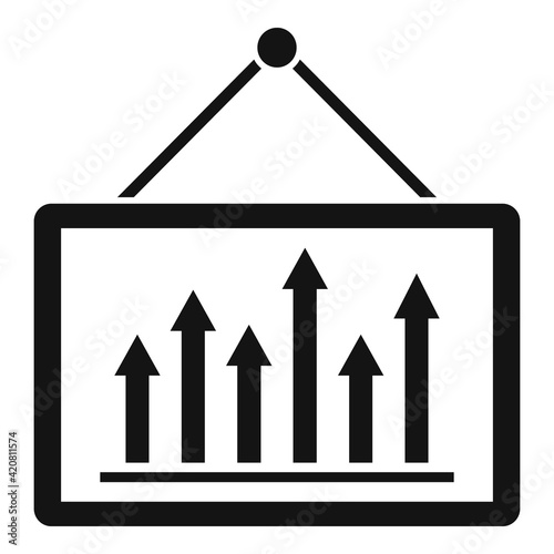 Restructuring graph icon, simple style
