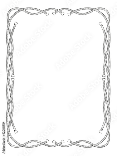 rope knot frame black and white isolated