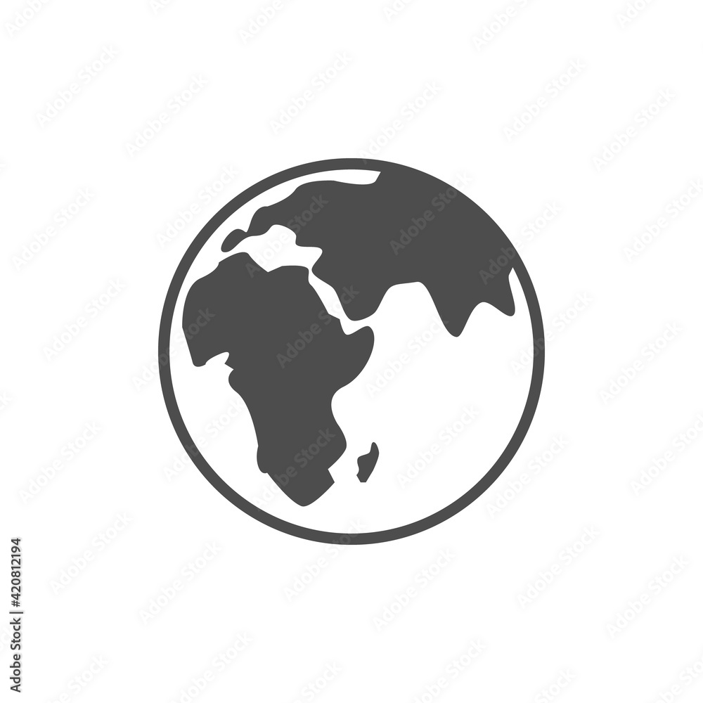 Globe or planet earth glyph icon Globe or planet earth glyph icon