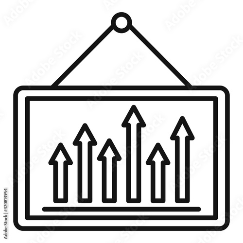 Restructuring graph icon, outline style
