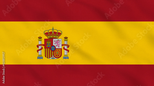 Spain Crumpled Fabric Flag. Spain Flag, Spain Banner. Europe Flags. Celebration. Flag Day. Patriots. Surface Texture. Background Fabric.