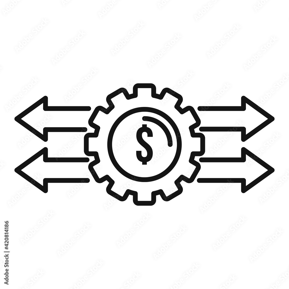 Economic restructuring icon, outline style Economic restructuring icon, outline style