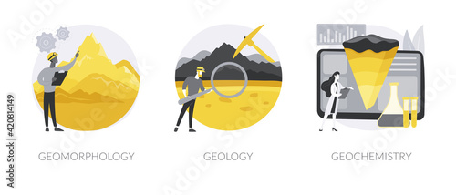 Earth science abstract concept vector illustrations.