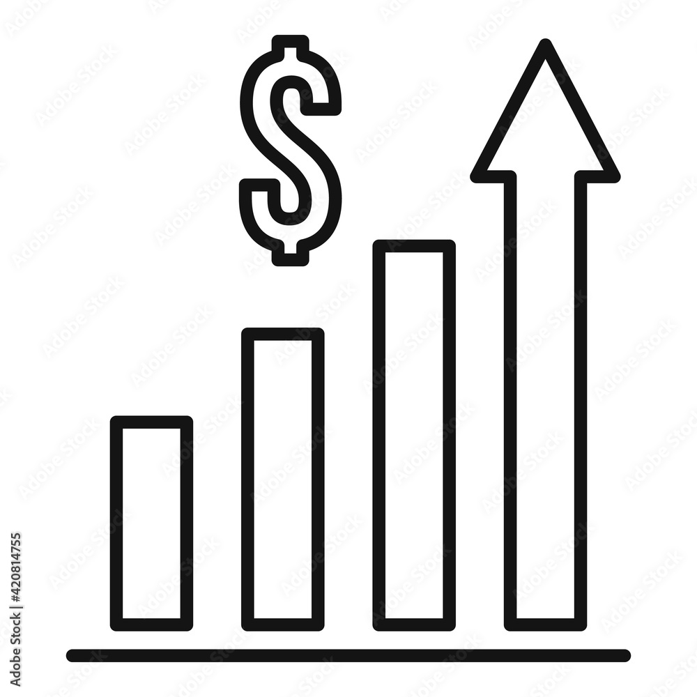 Restructuring graph chart icon, outline style Restructuring graph chart icon, outline style
