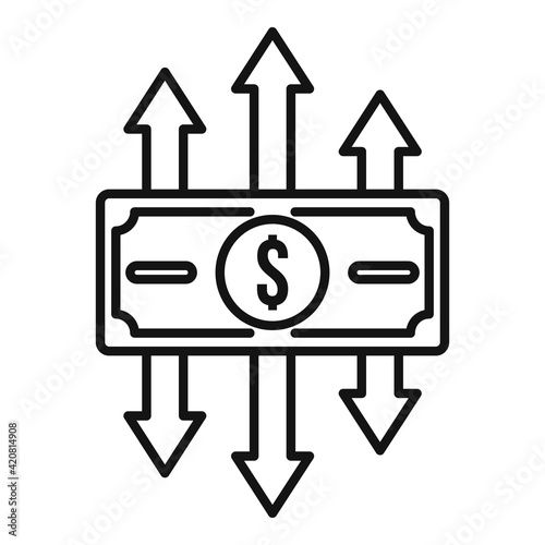 Profit restructuring icon, outline style