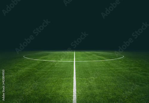 textured soccer game field - center, midfield © Igor Link