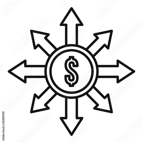 Debt restructuring icon, outline style