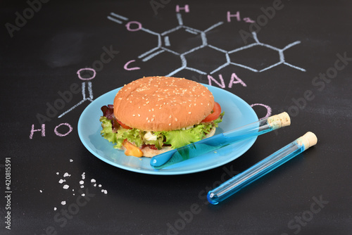 Chemical additives and paint in food. photo