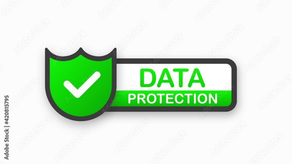 Data Protection banner. Flat icon. Website information. Network cyber technology. White background. Data secure. Motion graphic. Data Protection banner. Flat icon. Website information. Network cyber technology. White background. Data secure. Motion graphic.